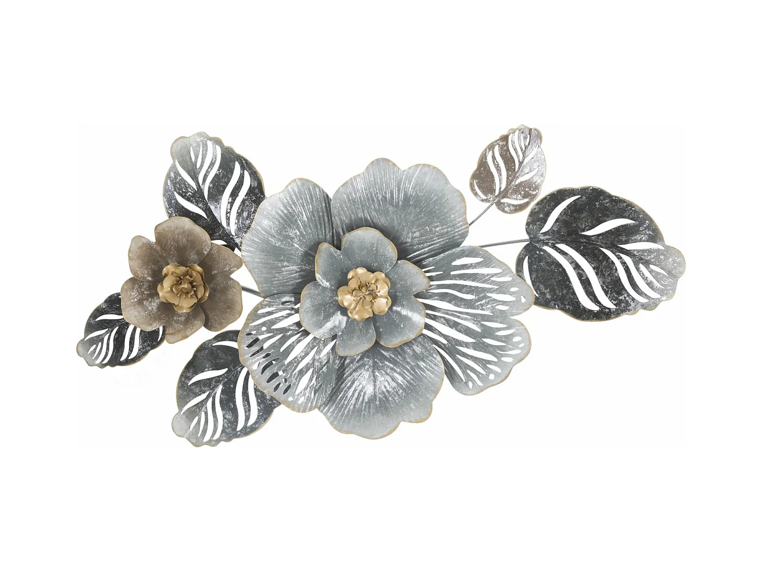 Décoration 3D en Métal Fleur 1, Multicouleur, 84x9,5x48 cm, Epikasa