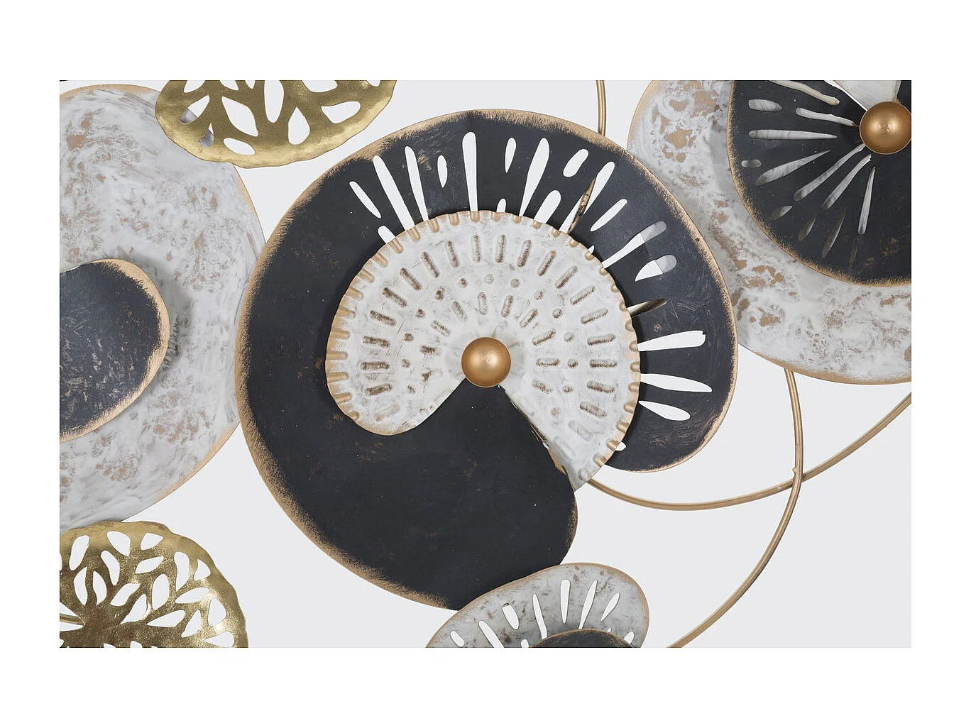 Décoration 3D en Métal Cercles 4, Multicouleur, 124,5x6x65 cm, Seven Design