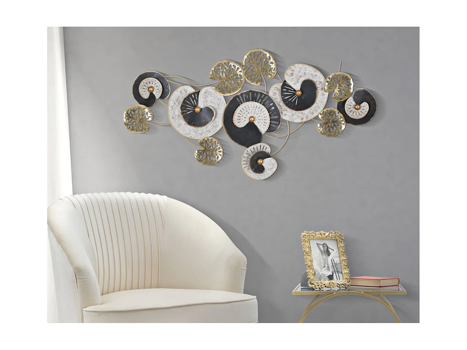 Décoration 3D en Métal Cercles 4, Multicouleur, 124,5x6x65 cm, Seven Design