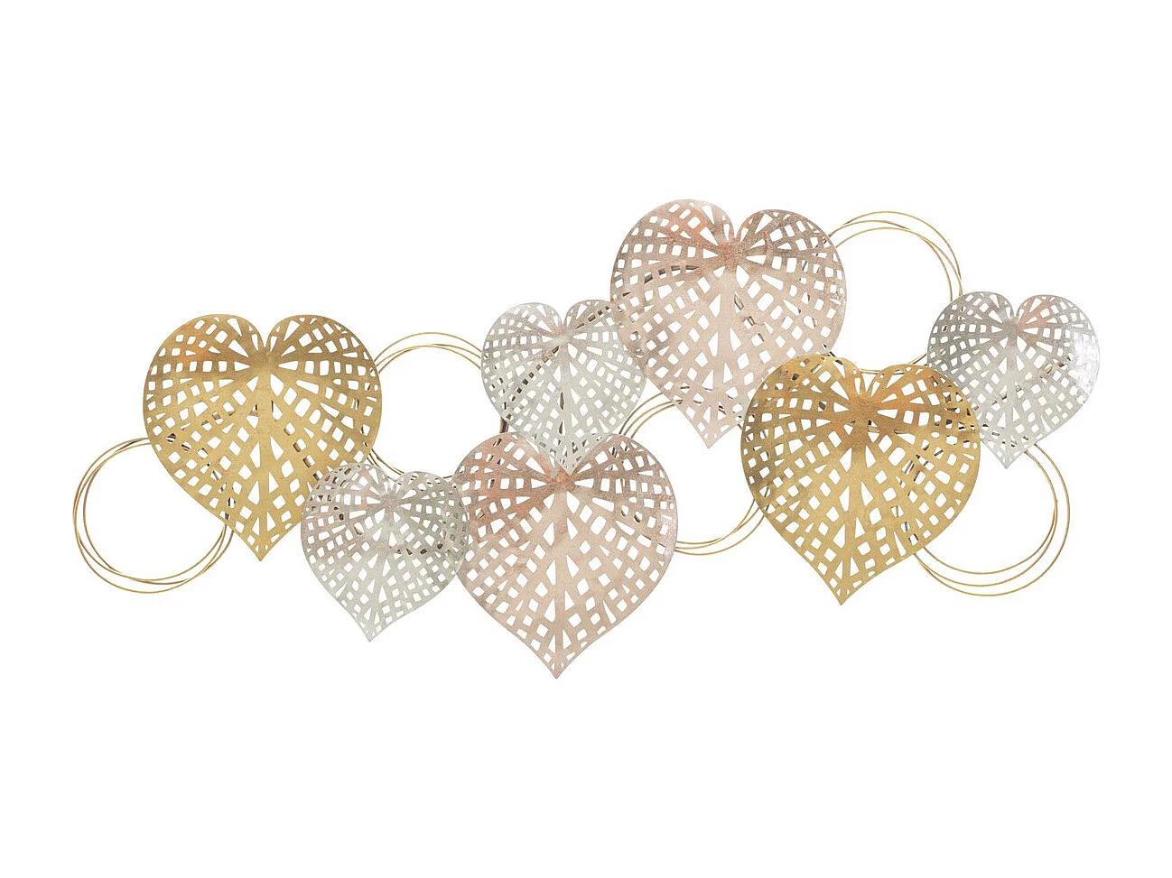 Décoration 3D en Métal Cœur 22, Multicouleur, 91x2,5x39,5 cm, Seven Design