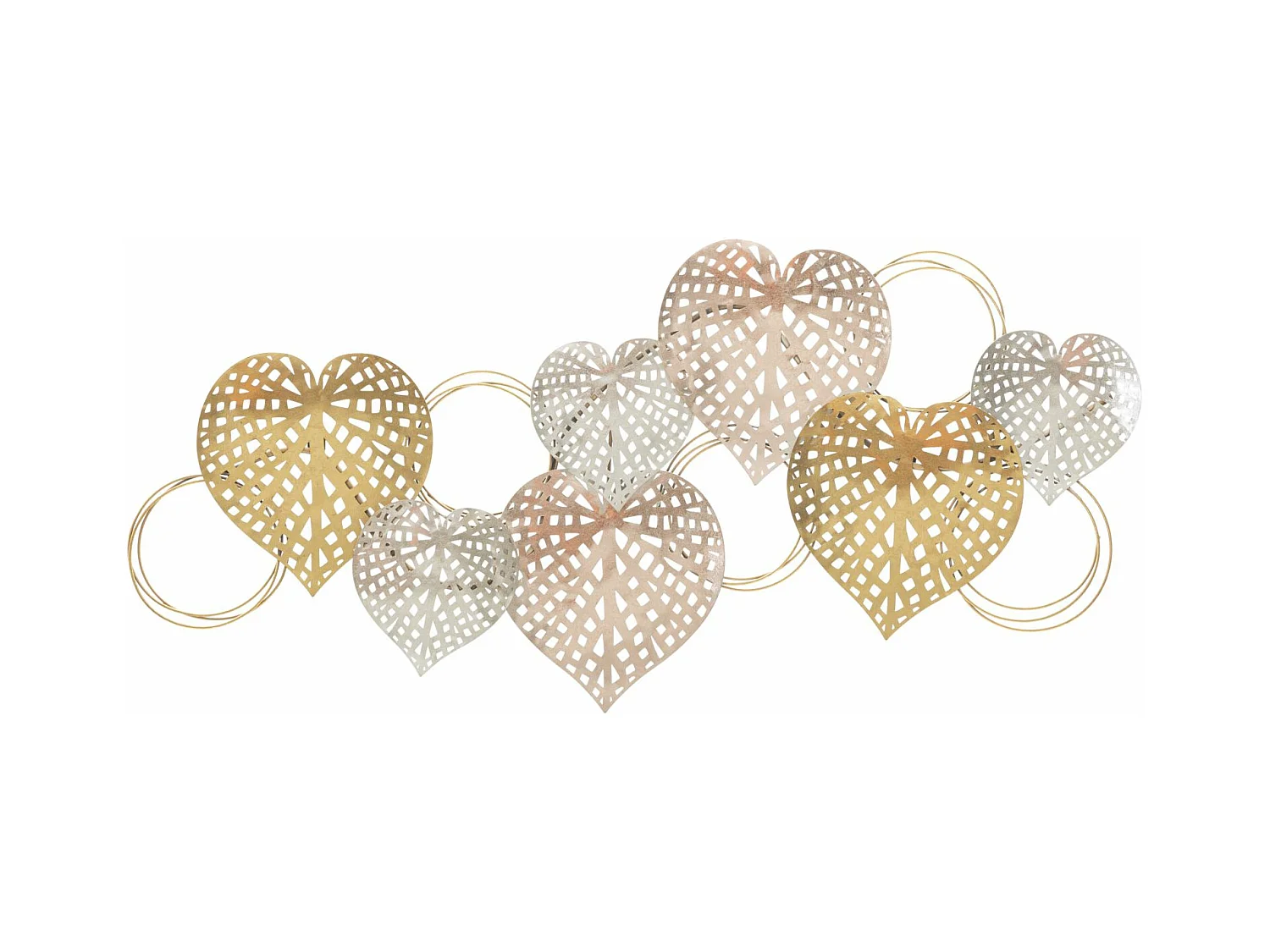 Décoration 3D en Métal Cœur 22, Multicouleur, 91x2,5x39,5 cm, Epikasa