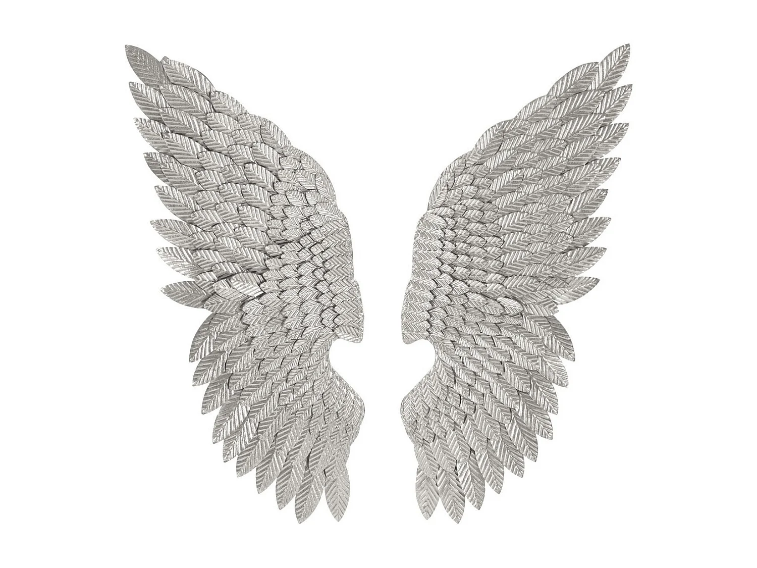 Decoração de Metal 3D Asas 1, Prata, 37,5x3x100 cm, Seven Design