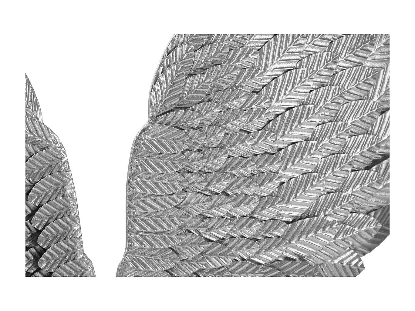 Decoração de Metal 3D Asas 1, Prata, 37,5x3x100 cm, Seven Design