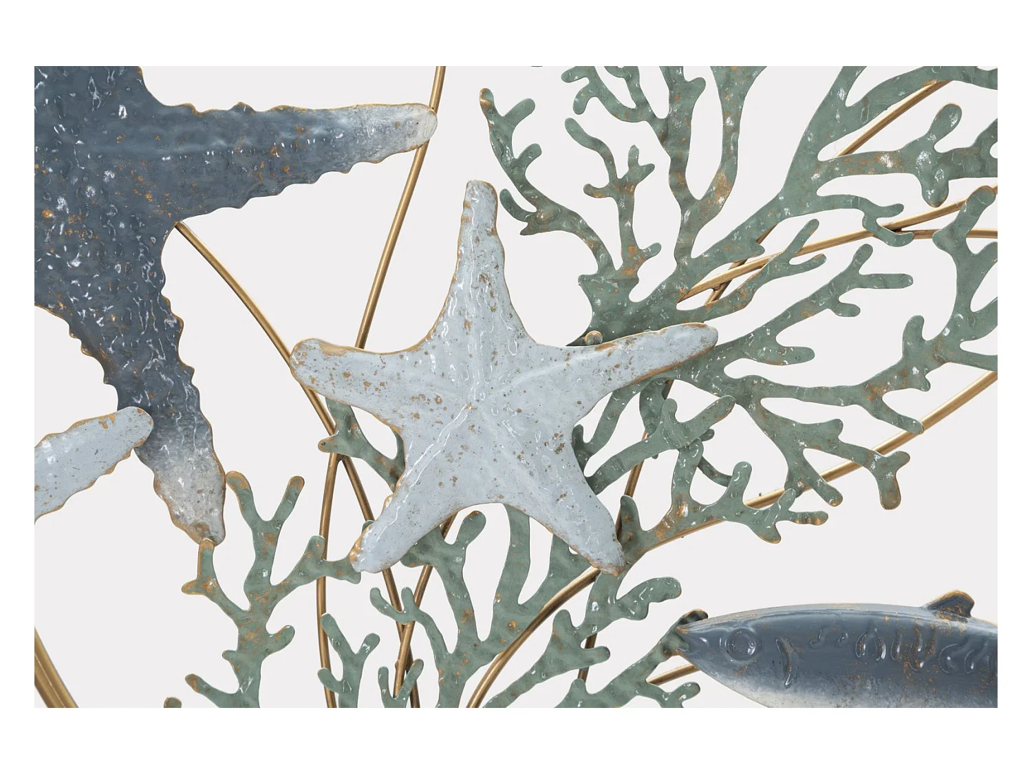 3D Metalen Decoratie Zee, Veelkleurig, 95,3x5x50,2 cm, Epikasa