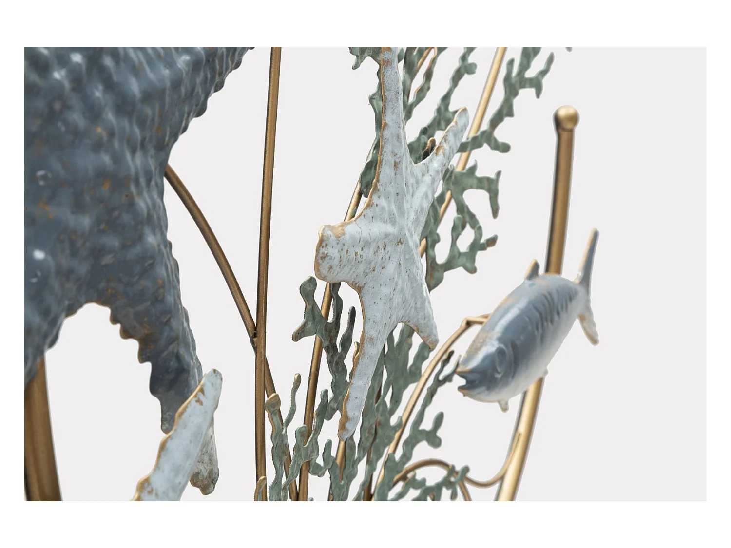 3D Metalen Decoratie Zee, Veelkleurig, 95,3x5x50,2 cm, Epikasa