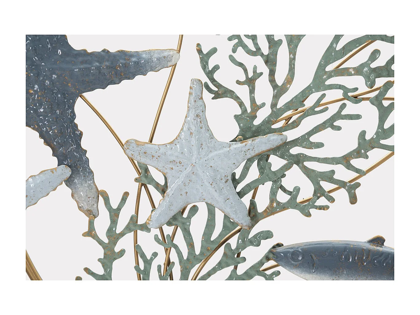 Metalowa Dekoracja 3D Sea, Wielokolorowy, 95,3x5x50,2 cm, Seven Design