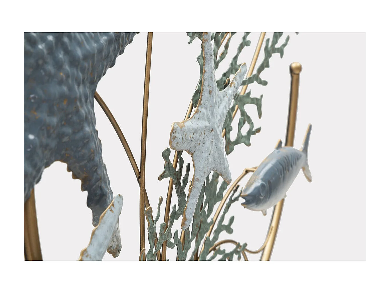 Metalowa Dekoracja 3D Sea, Wielokolorowy, 95,3x5x50,2 cm, Seven Design