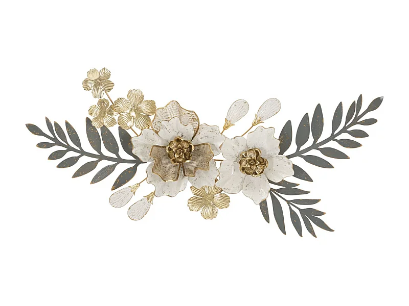 Décoration 3D en Métal Fleurs 30, Multicouleur, 90,2x7,6x41,9 cm, Seven Design