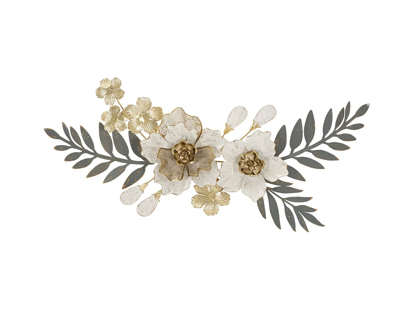 Décoration 3D en Métal Fleurs 30, Multicouleur, 90,2x7,6x41,9 cm, Seven Design