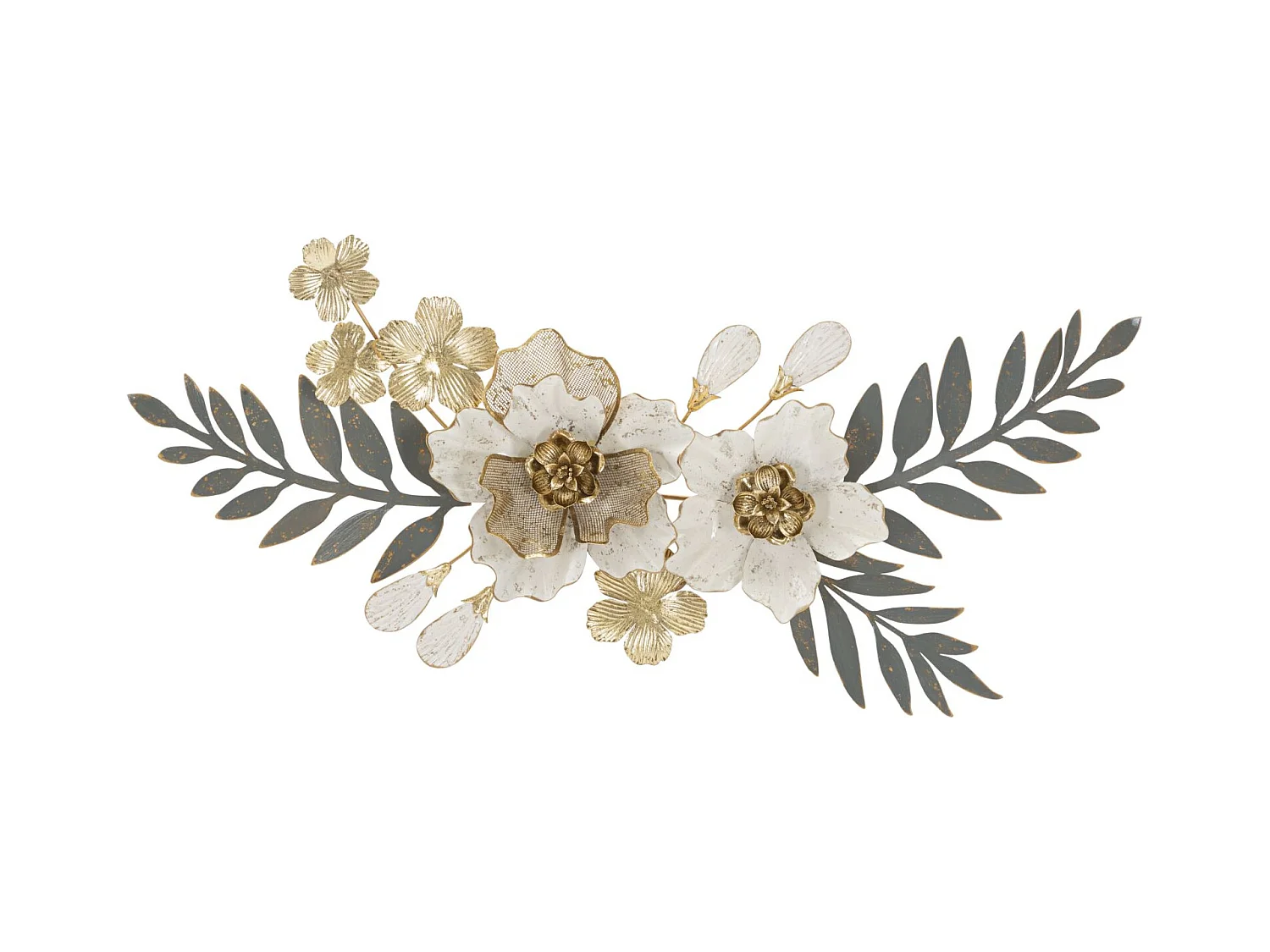 Décoration 3D en Métal Fleurs 30, Multicouleur, 90,2x7,6x41,9 cm, Epikasa