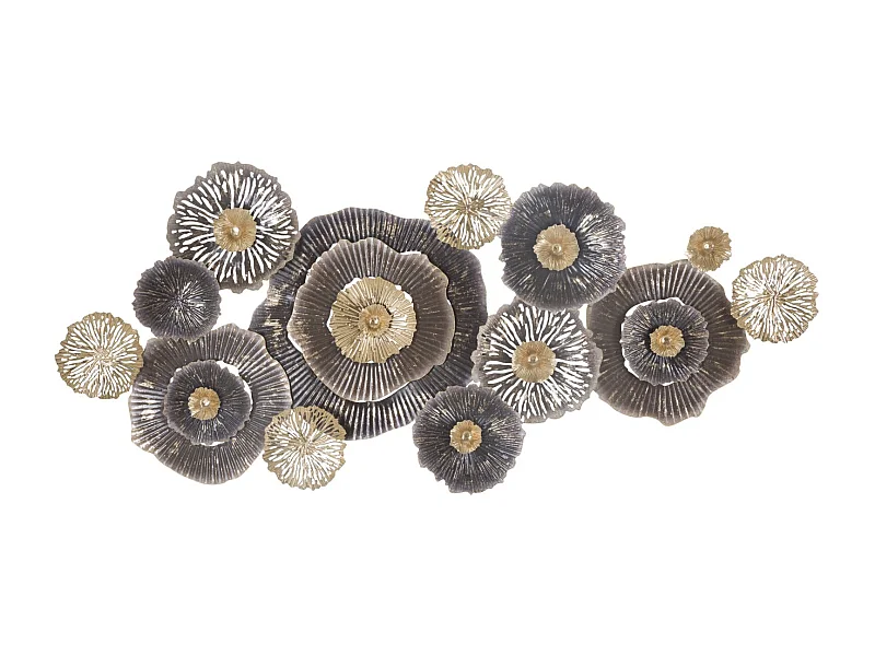 Decorazione in Metallo 3D Fiori 3, Multicolore, 167,6x7,6x73,5 cm, Seven Design