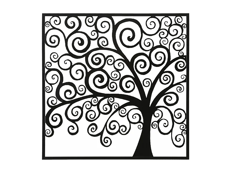 Decorazione in Metallo Albero 1, Nero, 100x1x100 cm, Epikasa