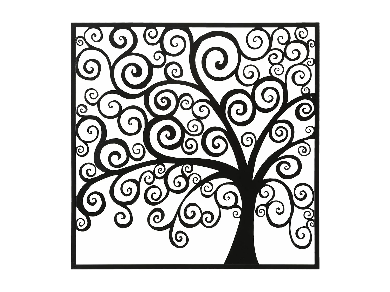 Décoration en Métal Arbre 1, Noir, 100x1x100 cm, Epikasa