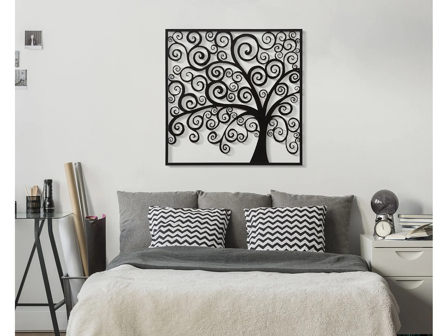 Décoration en Métal Arbre 1, Noir, 100x1x100 cm, Epikasa