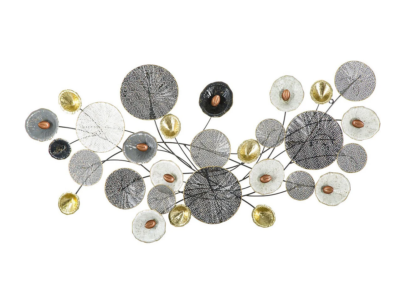 Décoration 3D en Métal Cercles 1, Multicouleur, 135x7,5x69 cm, Seven Design