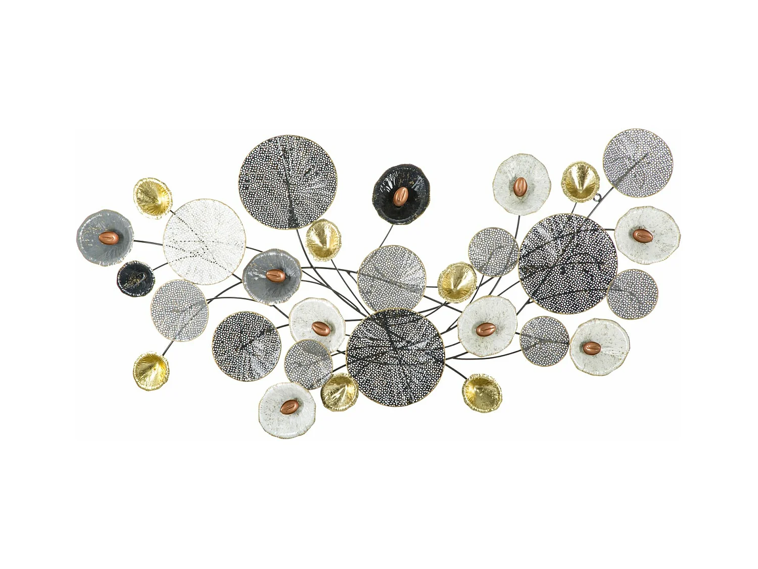 Décoration 3D en Métal Cercles 1, Multicouleur, 135x7,5x69 cm, Epikasa