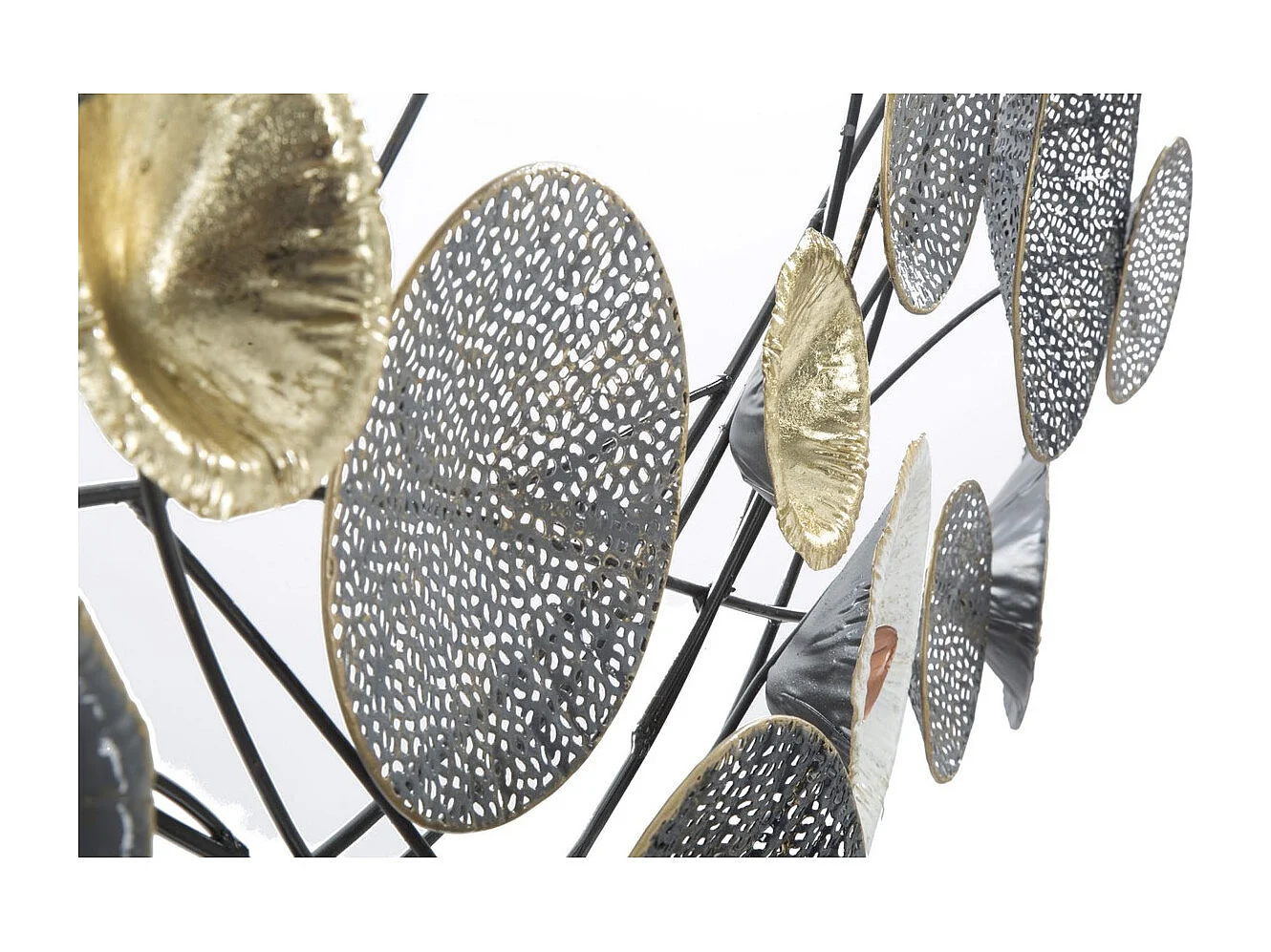 Decoração de Metal 3D Círculos 1, Multicolorido, 135x7,5x69 cm, Seven Design