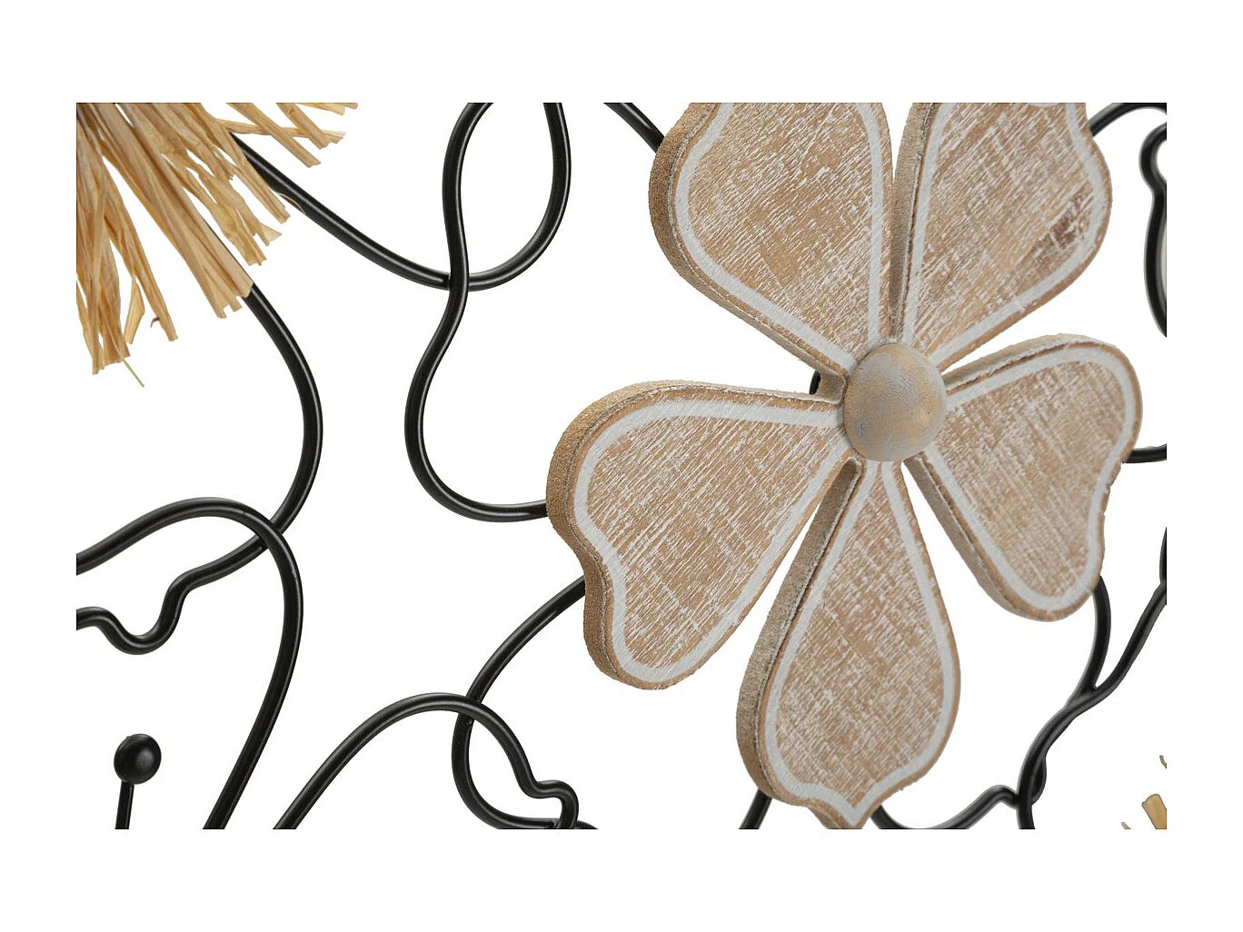 Décoration 3D en Métal Fleurs 53, Marron, 75x3,5x42 cm, Seven Design