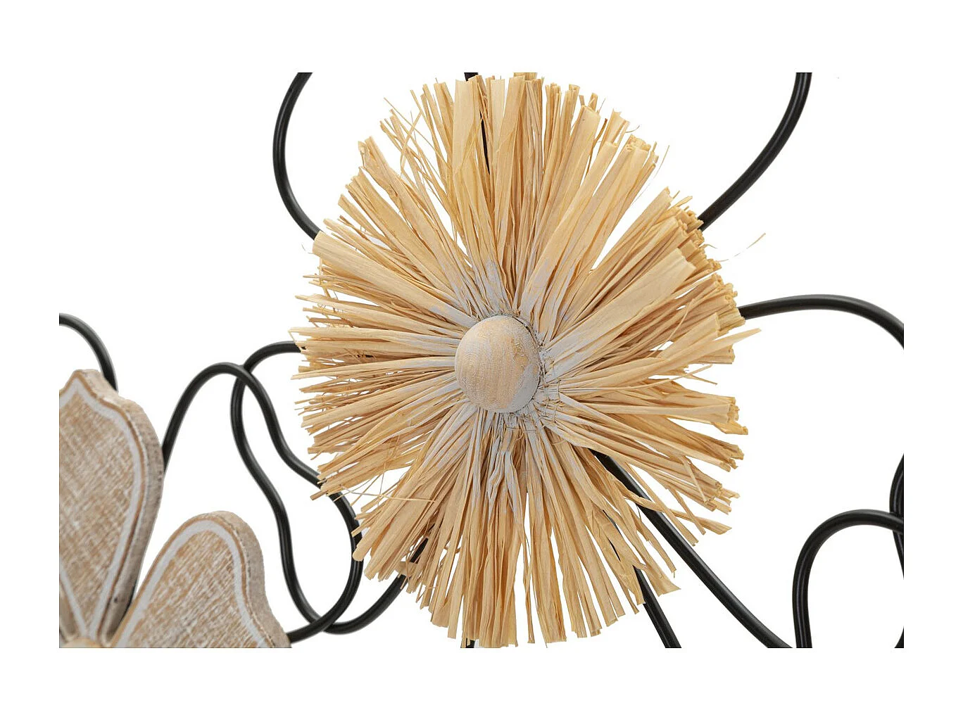 Décoration 3D en Métal Fleurs 53, Marron, 75x3,5x42 cm, Seven Design