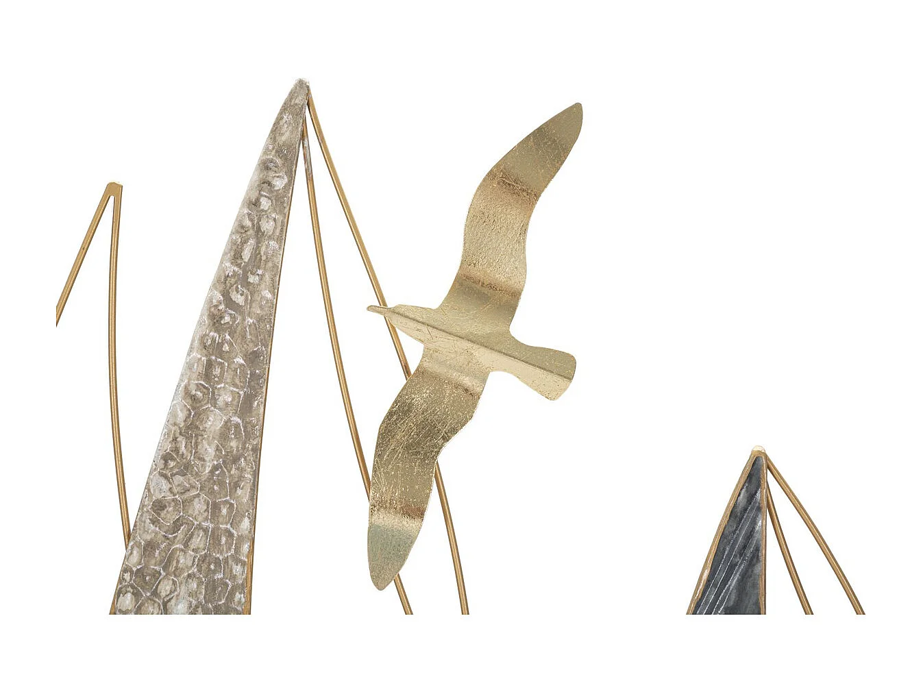 Décoration 3D en Métal Bateaux 2, Multicouleur, 123,8x5,1x69,9 cm, Seven Design