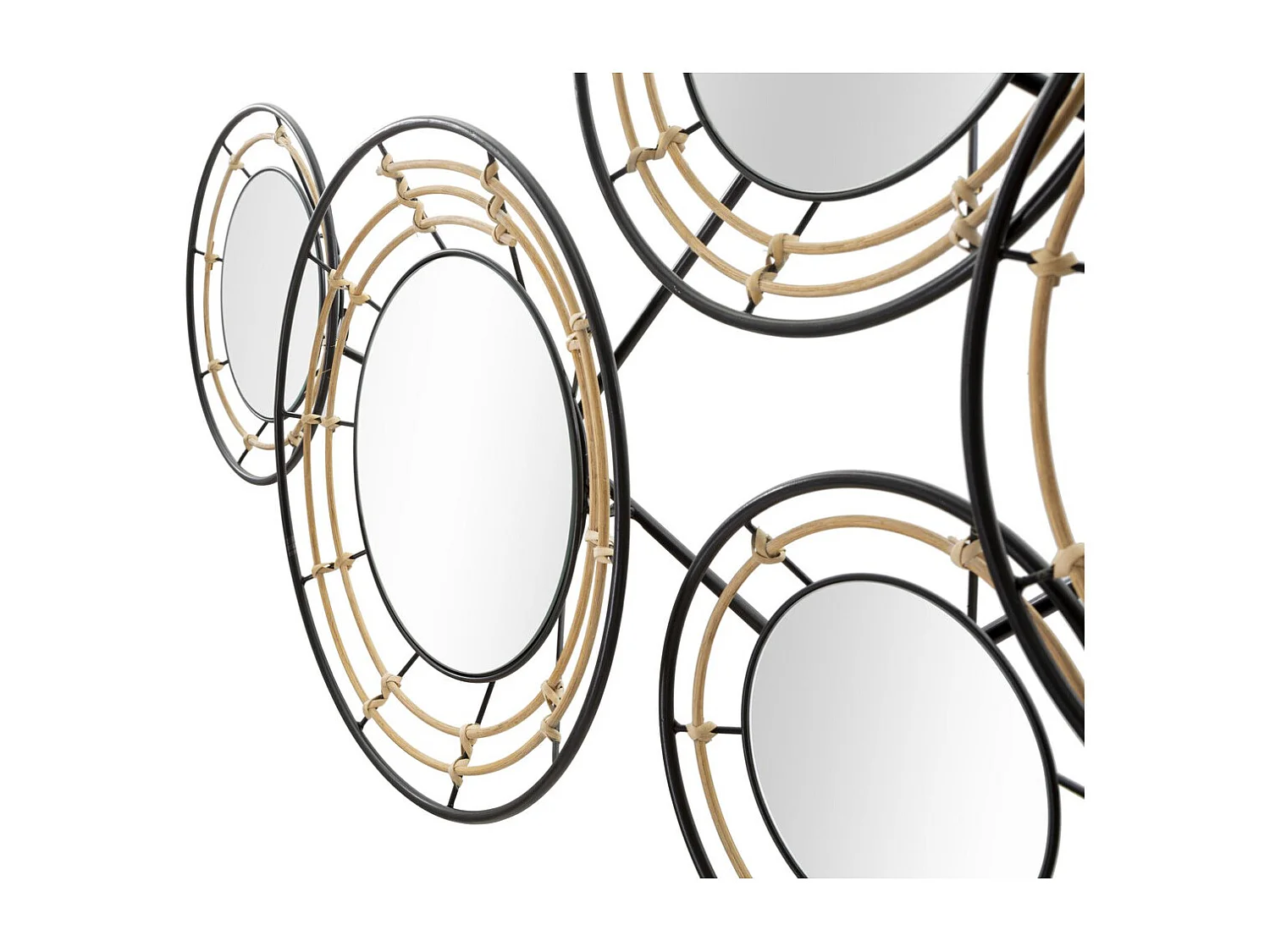 Décoration 3D en Métal Cercles 22, Noir, 111x9,5x59 cm, Seven Design