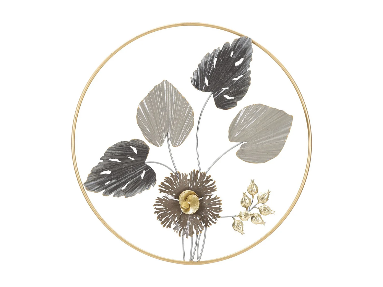 Décoration 3D en Métal Fleurs 29, Multicouleur, 65,4x4,4x65,4 cm, Seven Design