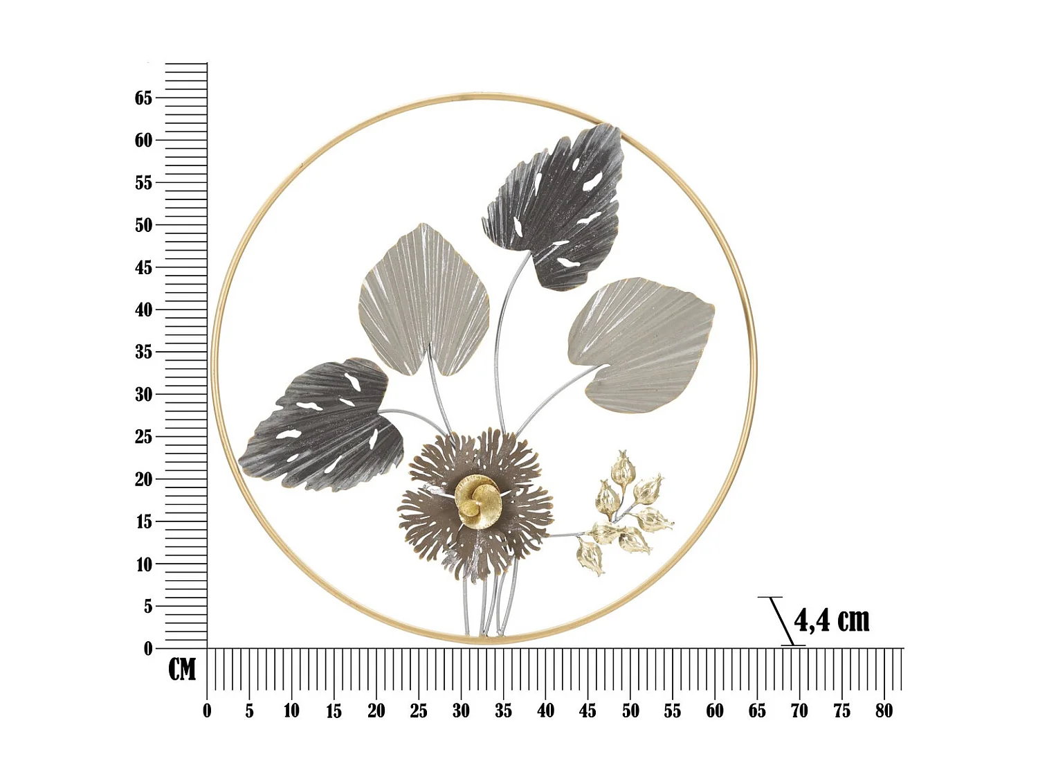 3D Metalen Decoratie Bloemen 29, Veelkleurig, 65,4x4,4x65,4 cm, Seven Design