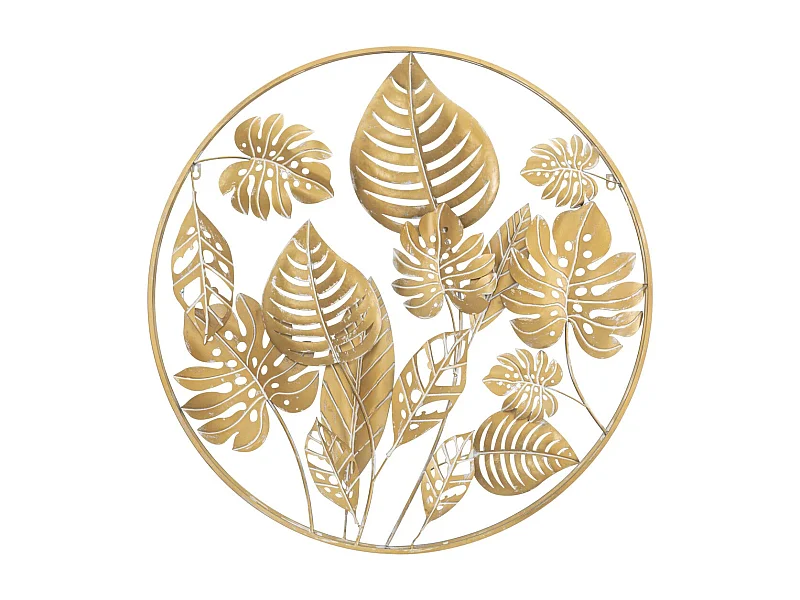 Décoration 3D en Métal Feuille 18, Or, 80x6,5x80 cm, Seven Design