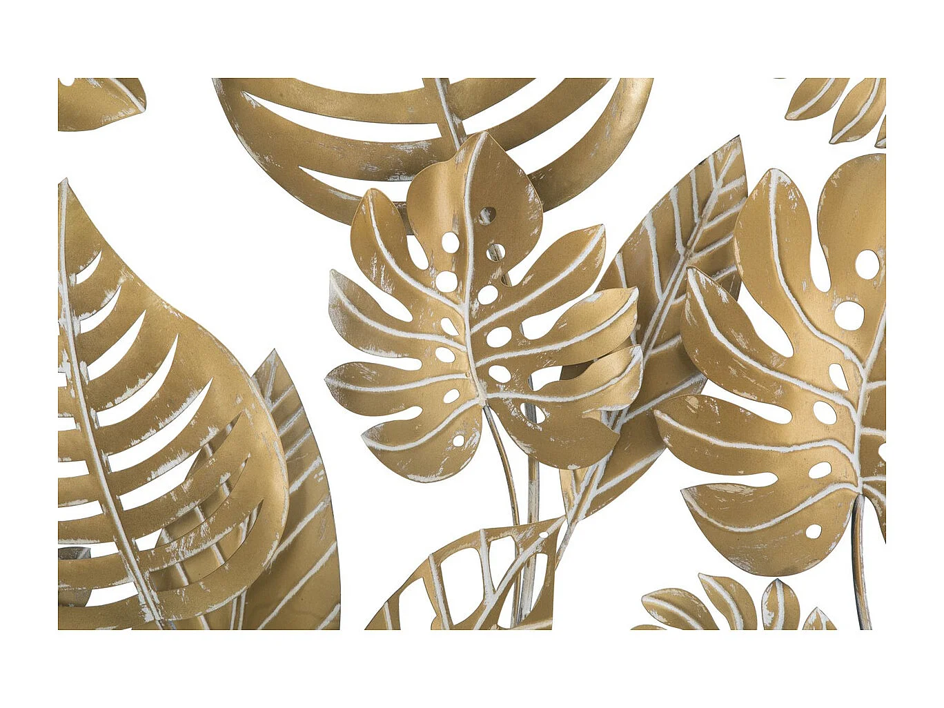 Décoration 3D en Métal Feuille 18, Or, 80x6,5x80 cm, Seven Design