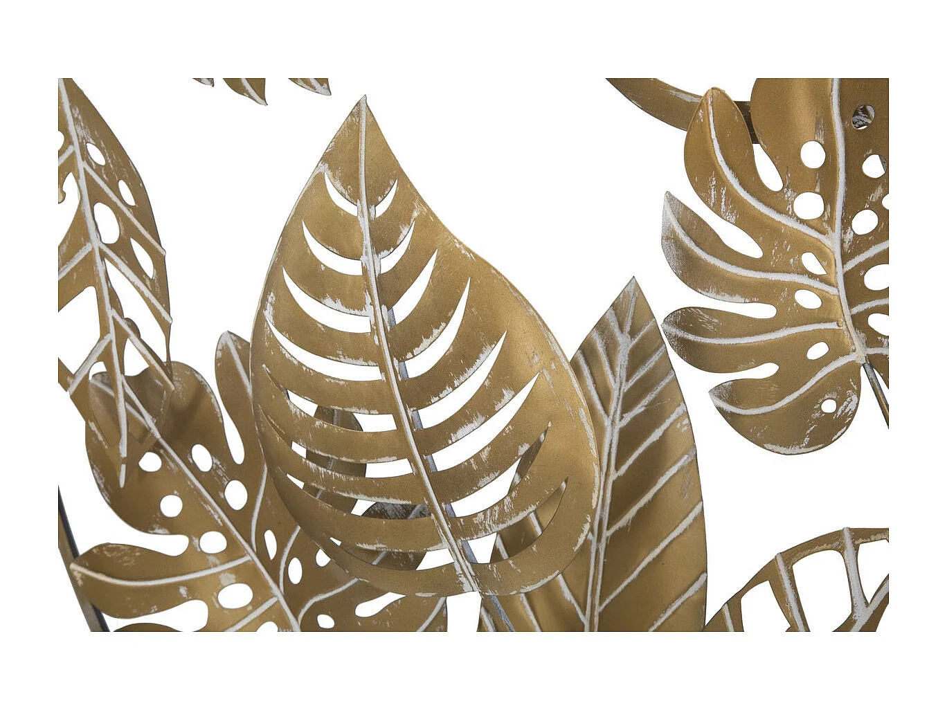 Décoration 3D en Métal Feuille 18, Or, 80x6,5x80 cm, Seven Design