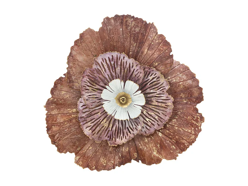 Décoration 3D en Métal Fleur, Multicouleur, 73,5x11x72 cm, Seven Design