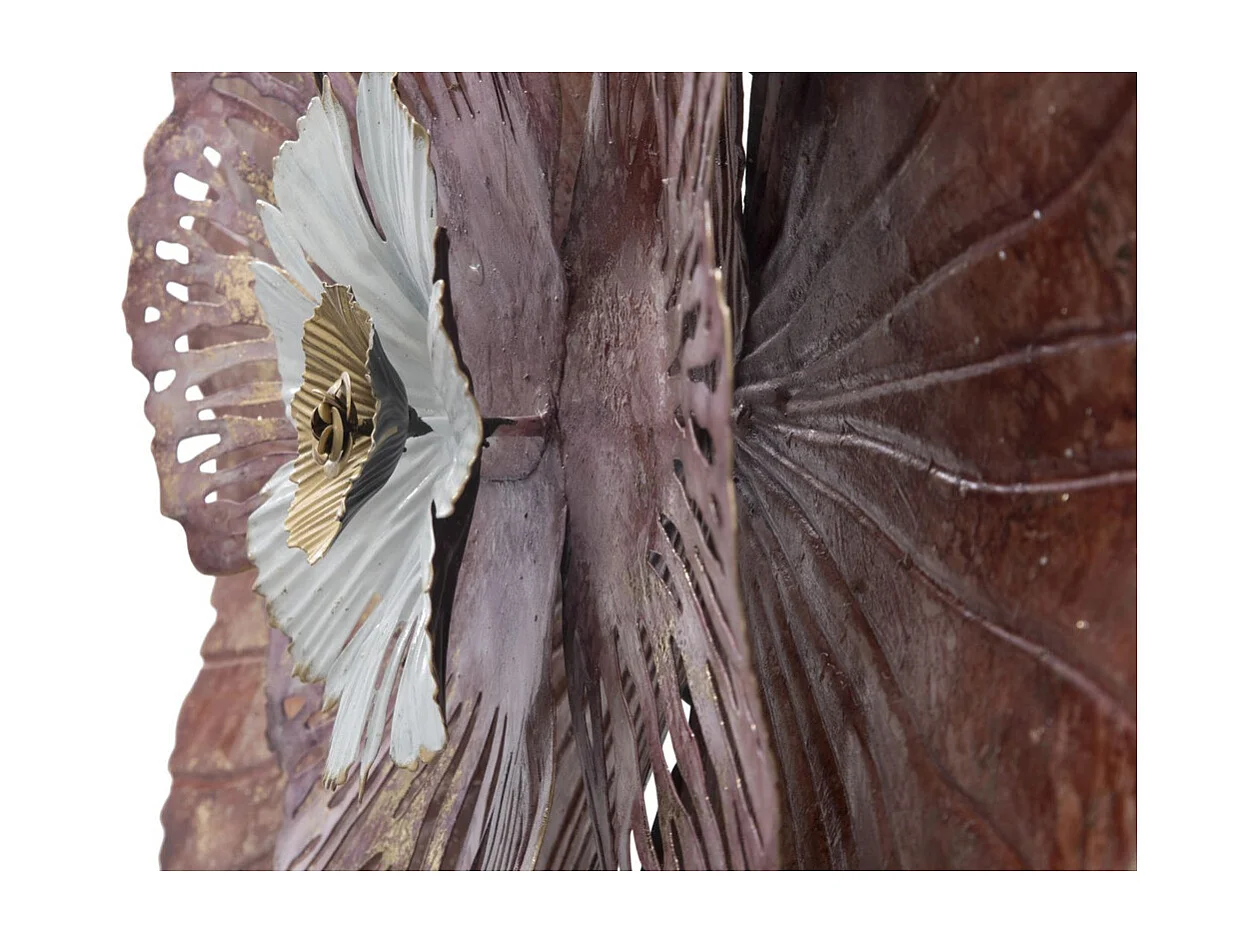 Décoration 3D en Métal Fleur, Multicouleur, 73,5x11x72 cm, Seven Design