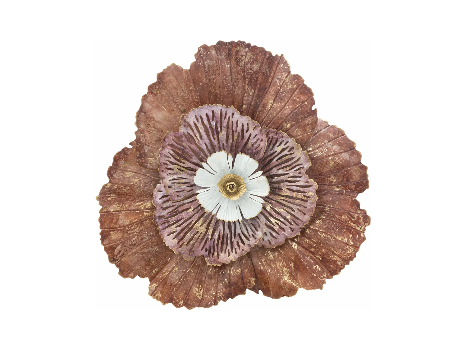Décoration 3D en Métal Fleur, Multicouleur, 73,5x11x72 cm, Epikasa