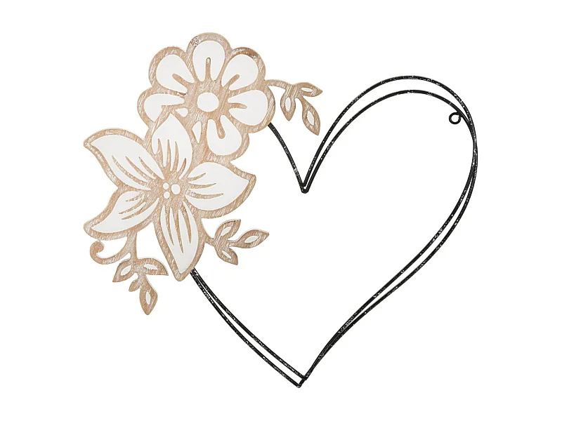 Décoration 3D en Métal Cœur 1, Marron, 50x2x45 cm, Seven Design