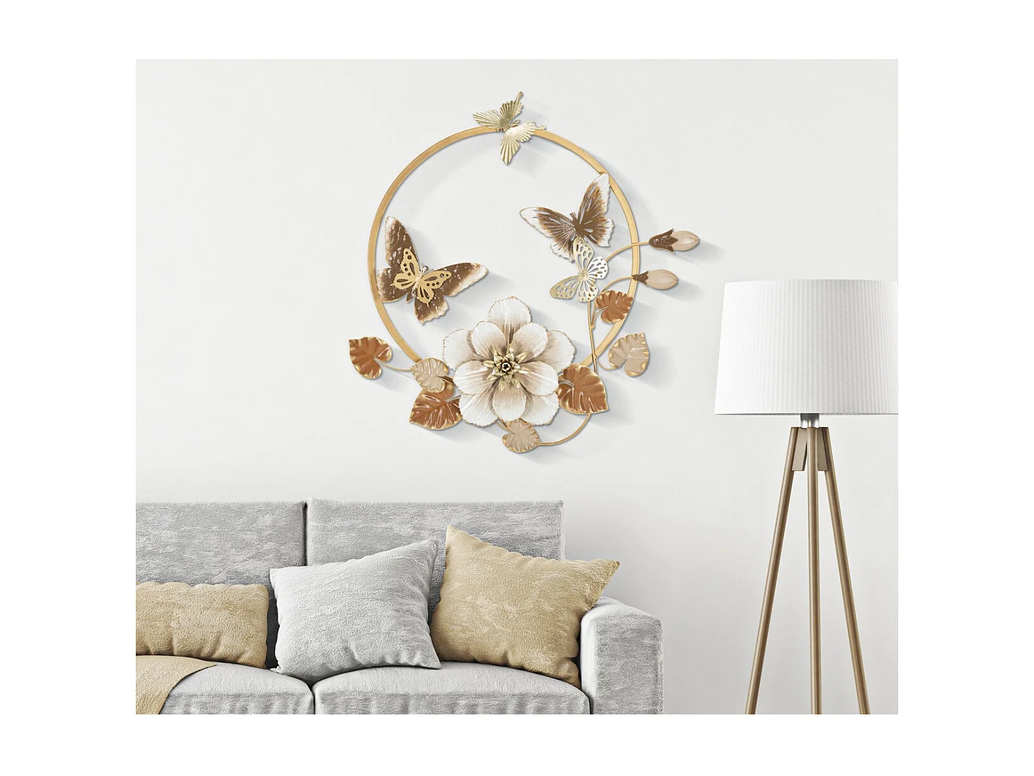 Décoration 3D en Métal Papillon 9, Multicouleur, 58,4x5,1x63,5 cm, Seven Design