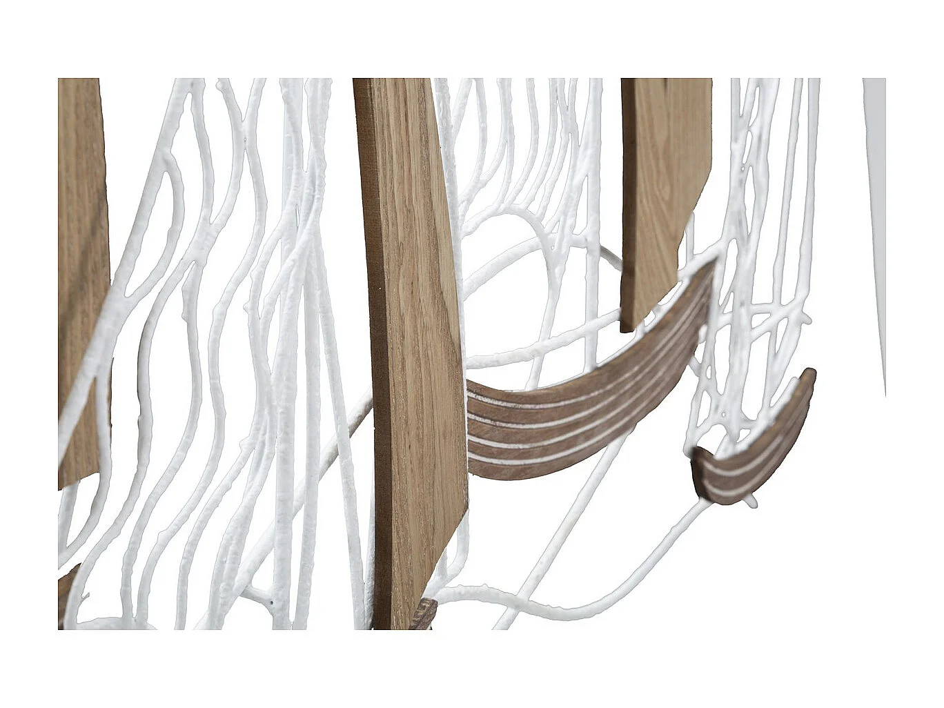 Metalen en Houten Decoratie Boten 8, Bruin, 89,5x3,8x57,8 cm, Seven Design