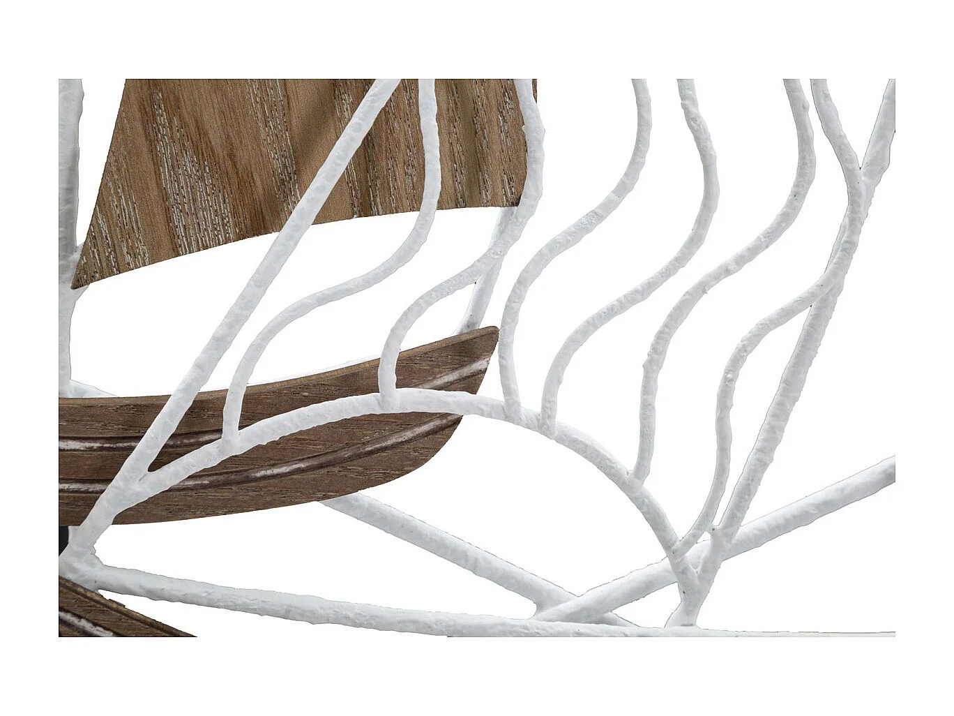 Metalen en Houten Decoratie Boten 8, Bruin, 89,5x3,8x57,8 cm, Seven Design