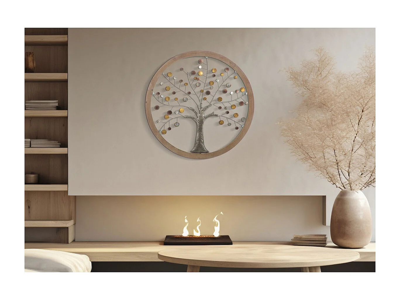 Décoration 3D en Métal Arbre 8, Multicouleur, 80x2x80 cm, Seven Design