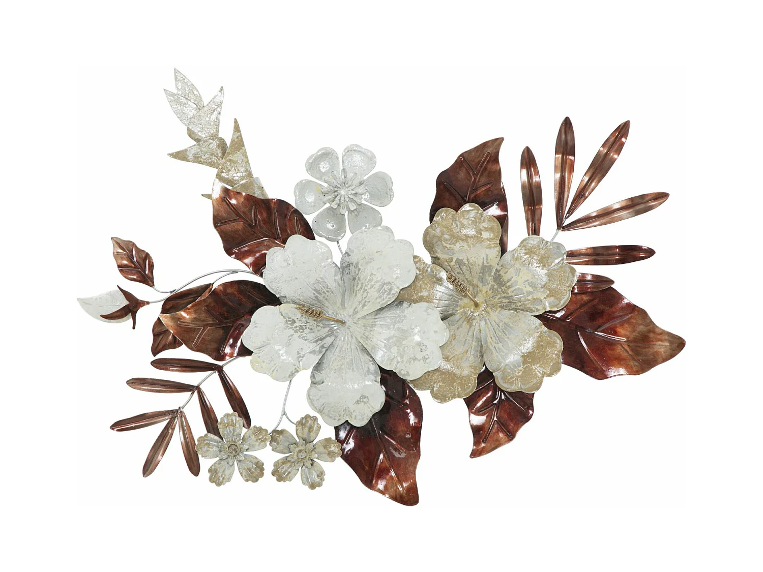 Décoration 3D en Métal Fleurs 27, Multicouleur, 83x8,5x55 cm, Epikasa
