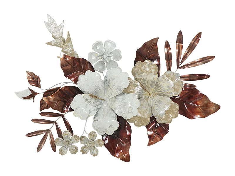 Metalowa Dekoracja 3D Kwiaty 27, Wielokolorowy, 83x8,5x55 cm, Seven Design