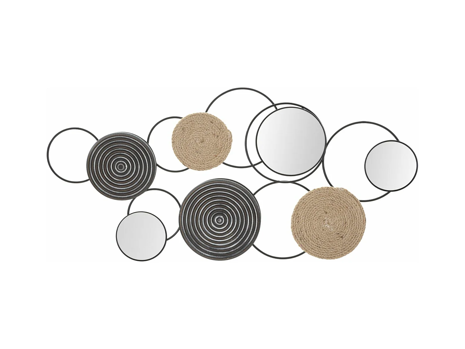 Décoration 3D en Métal Cercles 21, Marron, 106,5x4,5x52 cm, Epikasa