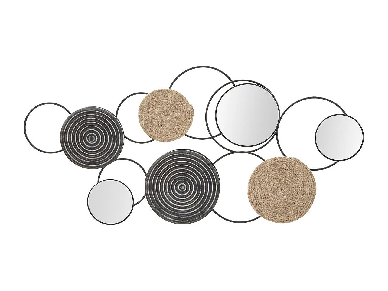 Décoration 3D en Métal Cercles 21, Marron, 106,5x4,5x52 cm, Seven Design