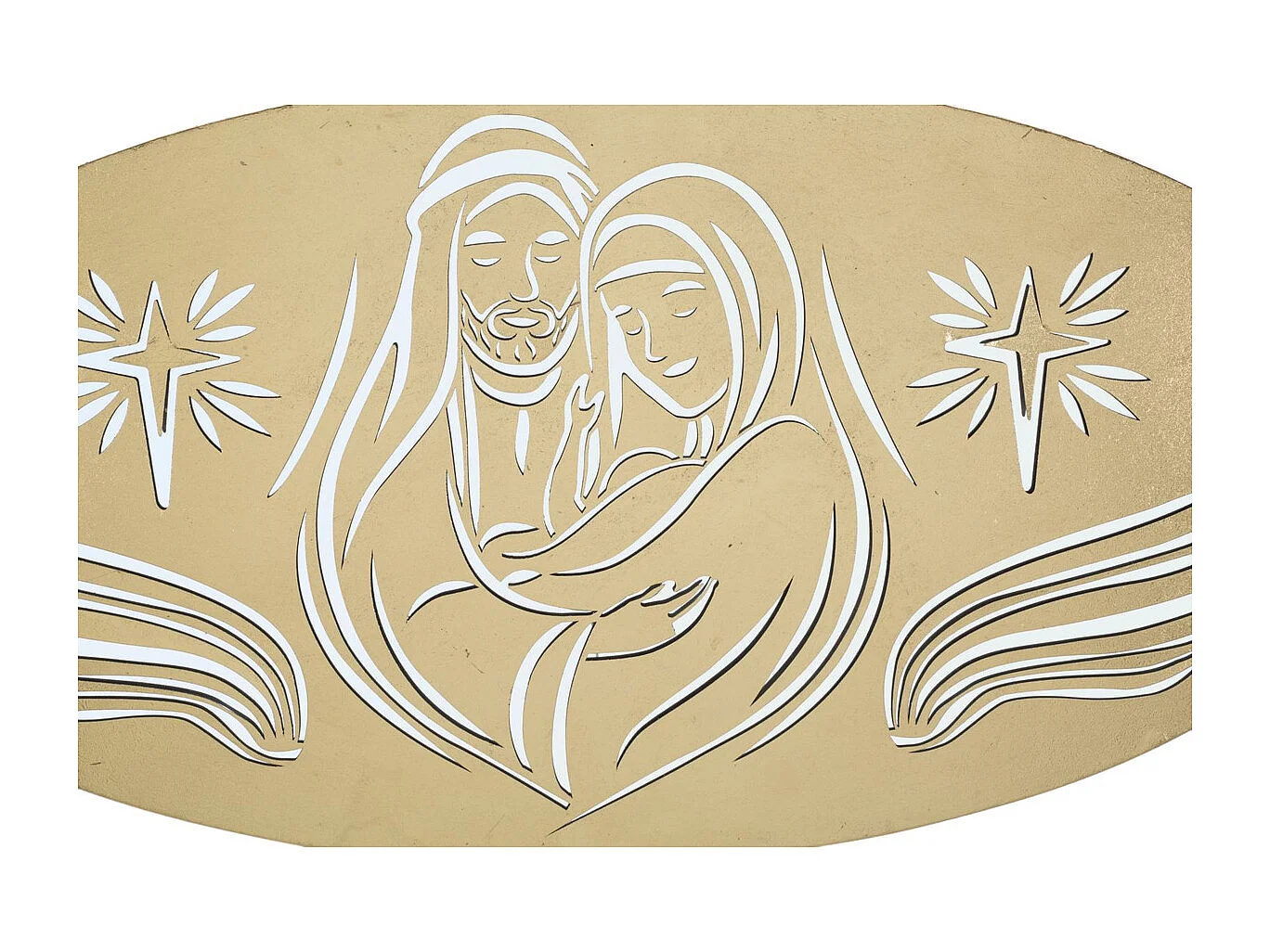 Metalowa Dekoracja 3D Kwiat Lotosu 1, Złoto, 120x2x60 cm, Seven Design