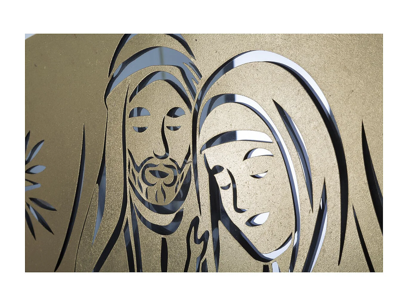 Metalowa Dekoracja 3D Kwiat Lotosu 1, Złoto, 120x2x60 cm, Seven Design