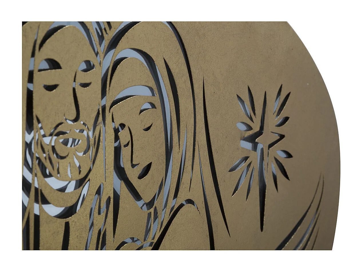 Metalowa Dekoracja 3D Kwiat Lotosu 1, Złoto, 120x2x60 cm, Seven Design