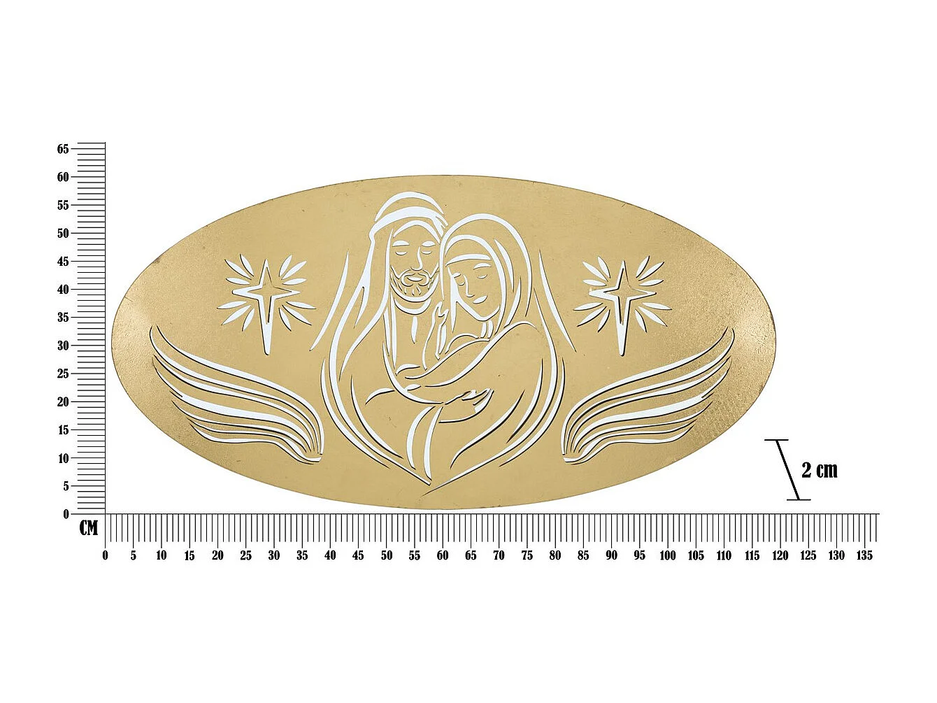 Metalowa Dekoracja 3D Kwiat Lotosu 1, Złoto, 120x2x60 cm, Seven Design