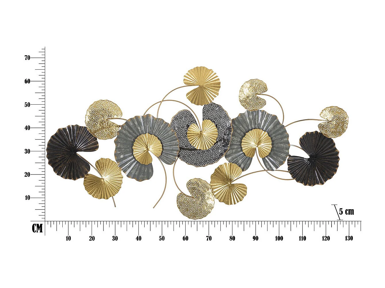 Metalowa Dekoracja 3D Felgi 7, Wielokolorowy, 130,5x5x66 cm, Seven Design