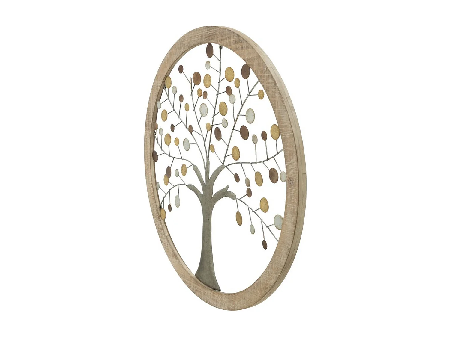 Décoration 3D en Métal Arbre 9, Marron, 61x1,8x61 cm, Seven Design