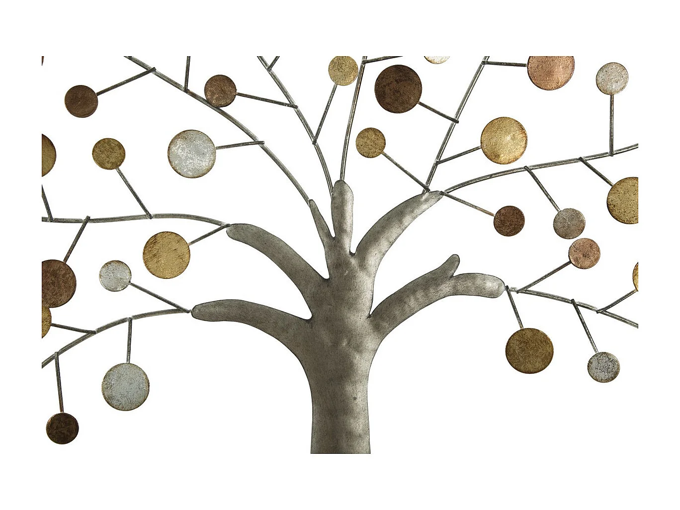 Décoration 3D en Métal Arbre 9, Marron, 61x1,8x61 cm, Seven Design