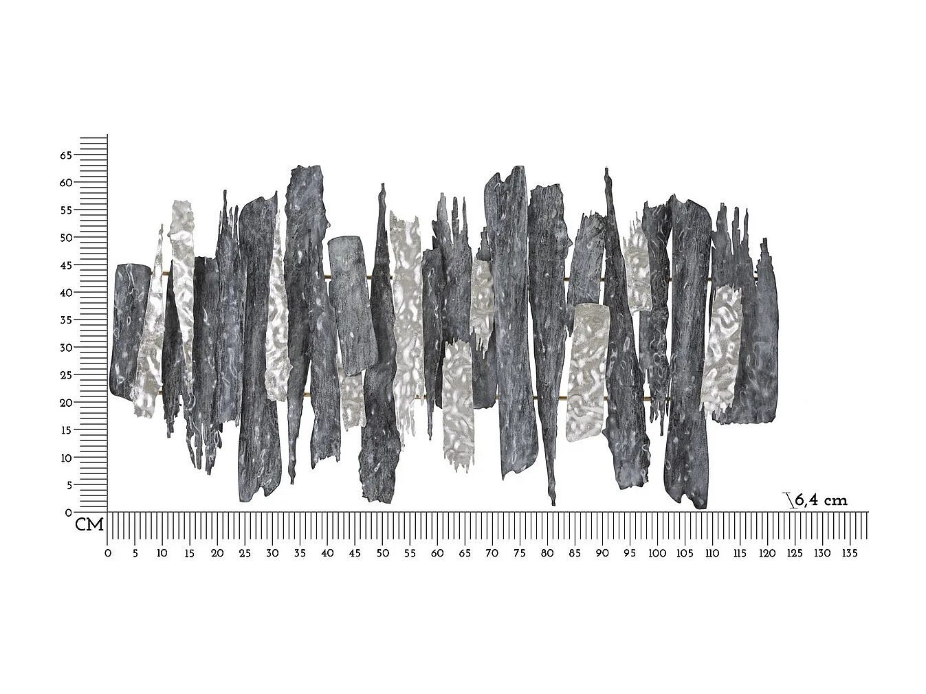 Décoration 3D en Métal Géométrique 1, Multicouleur, 122,6x6,4x62,9 cm, Seven Design